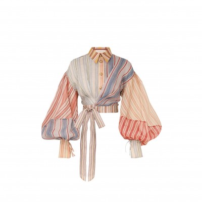 ZIMMERMANN REBELLION STRIPED BLOUSE 7031TC261